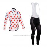 2014 Cycling Jersey Tour de France White and Red Long Sleeve and Bib Tight